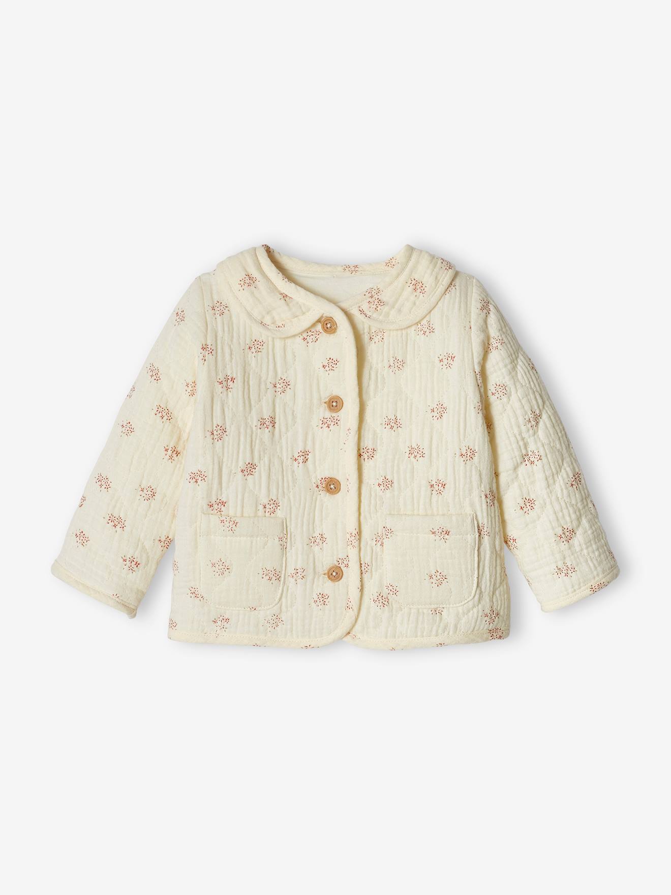 Casaquinho de chiffon de algodão cru para bebê