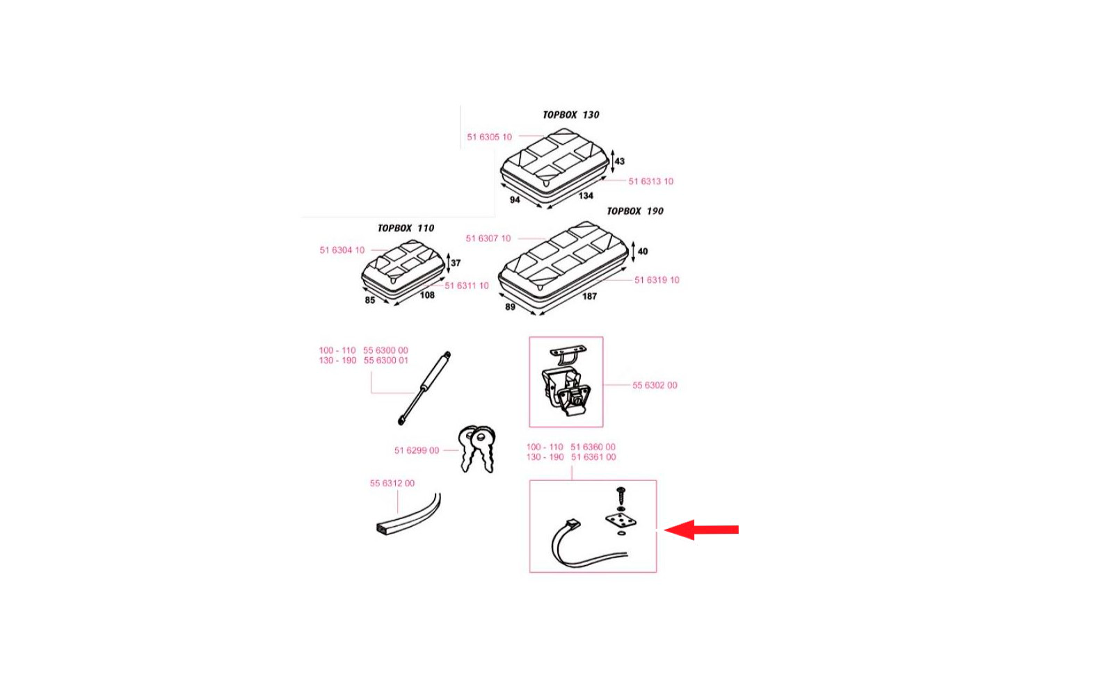 Thule Befestigungsmaterial (passend zu Top-Box 130/190)