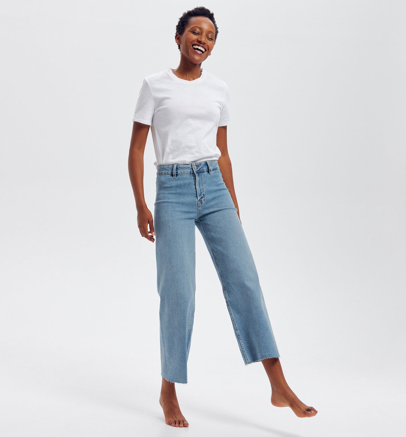 Jean taille haute raw cut - Jean moyen