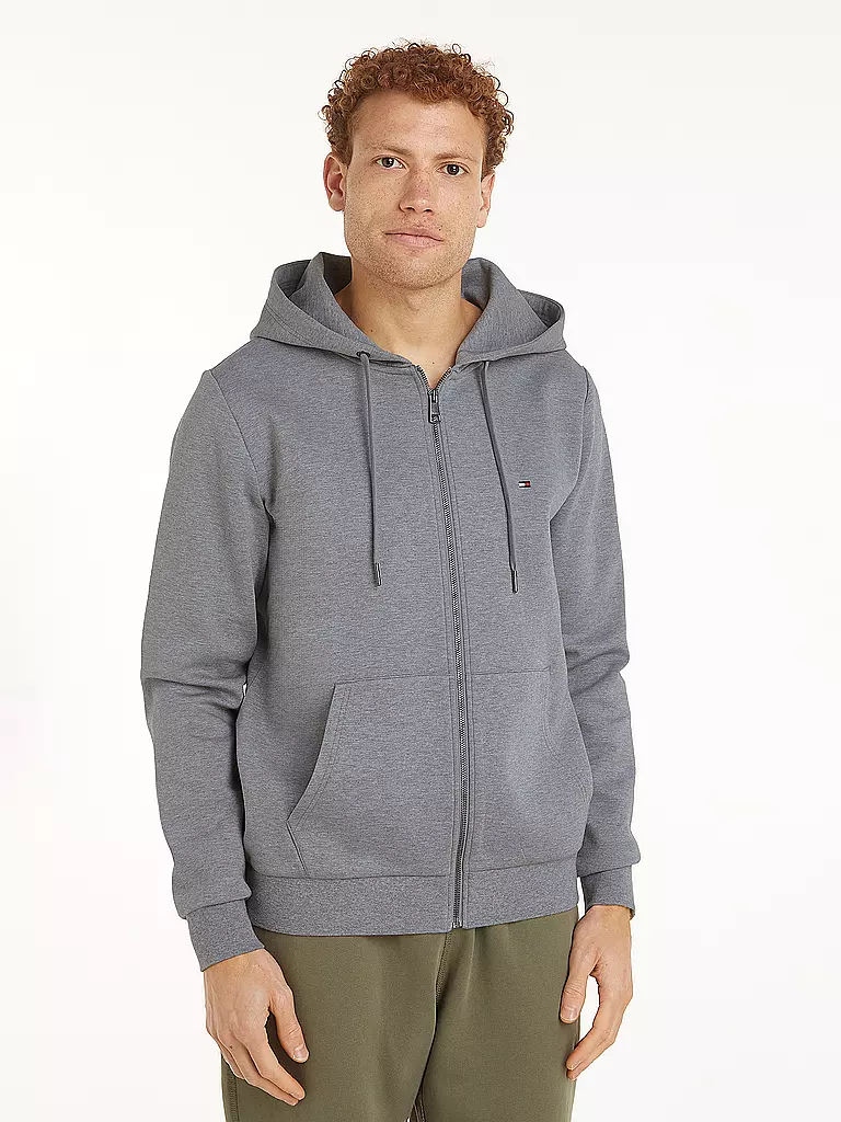 TOMMY HILFIGER Kapuzensweatjacek ESSENTIAL grau