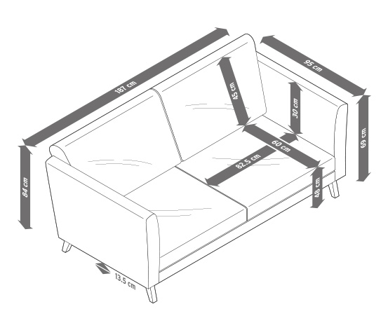 3-Sitzer-Sofa, anthrazit