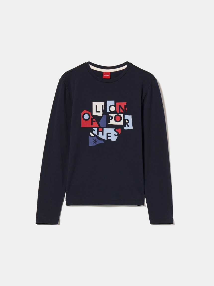 Camisola com estampado da marca