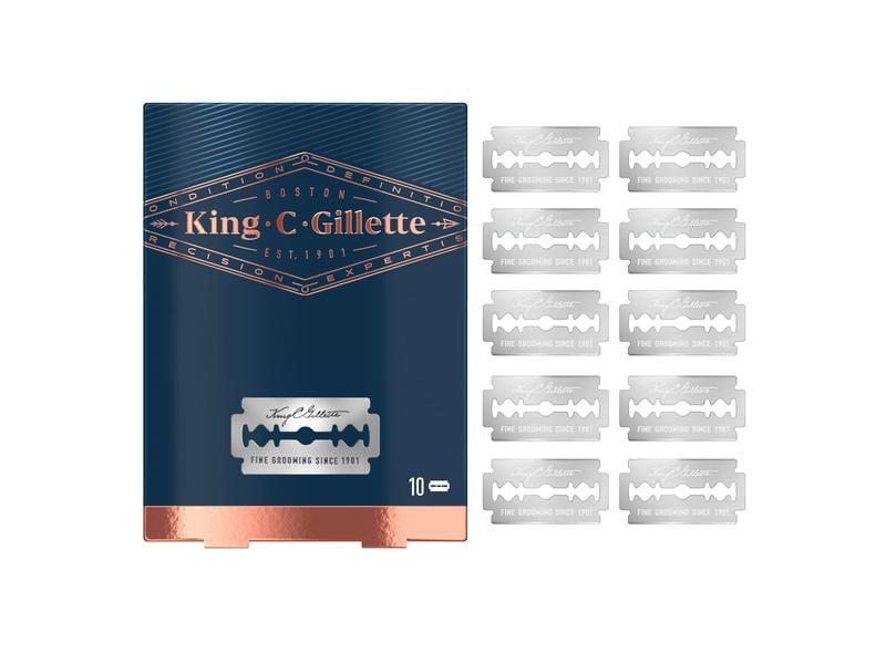 King C. Gillette Systemklingen 10 Stück Doppelklingen für Rasierhobel für Männer