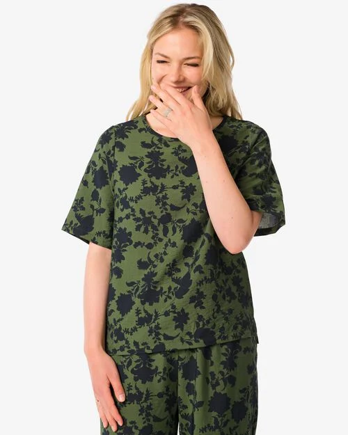 Haut de forme féminin Lara feuilles vert
