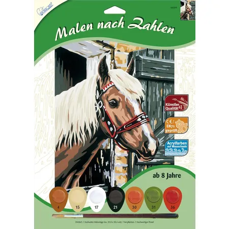 Mammut Malen nach Zahlen - Pferd im Stall, Komplettset