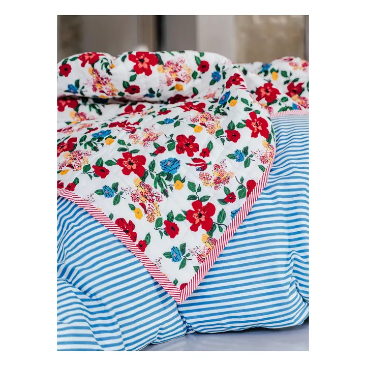 Lucas du Tertre Plaid quilté réversible Hibiscus