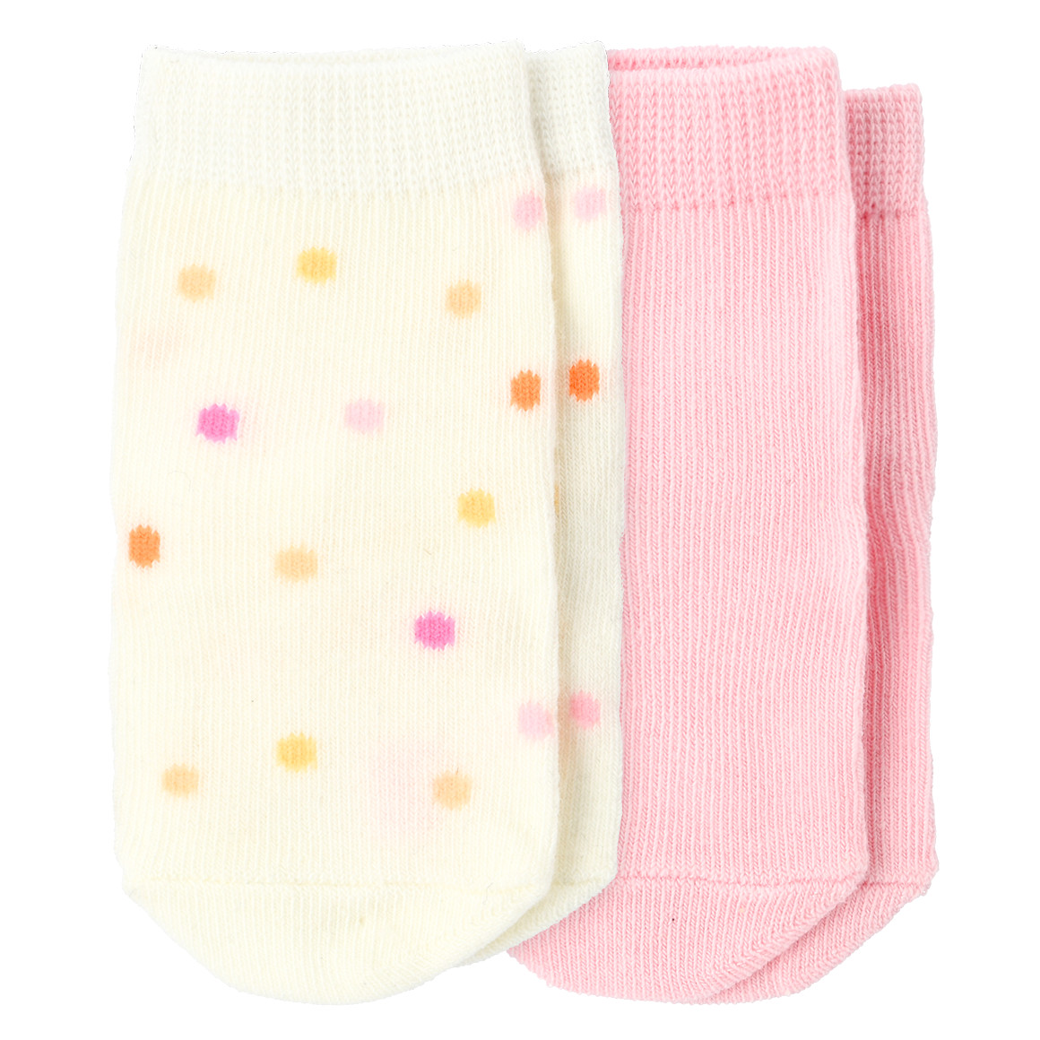 Topomini 2 Paar Newborn Socken im Set weiss / rosa