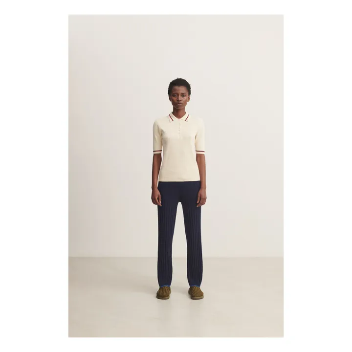 FUB Polo Maille Fine Coton Bio - Collection Femme | Ecru