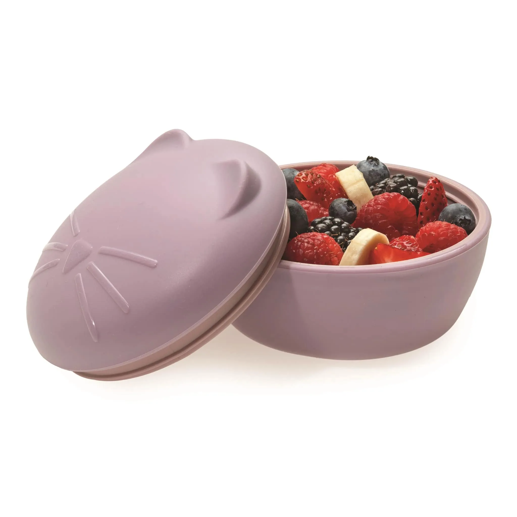 Melii Contenant en Silicone - Chat Mauve