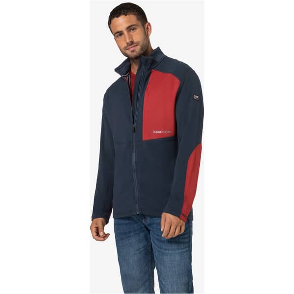 Veste polaire randonnée SUPER.NATURAL M ADVENTURE TRACK BLUEBERRY/SUN DRIED TOMATO