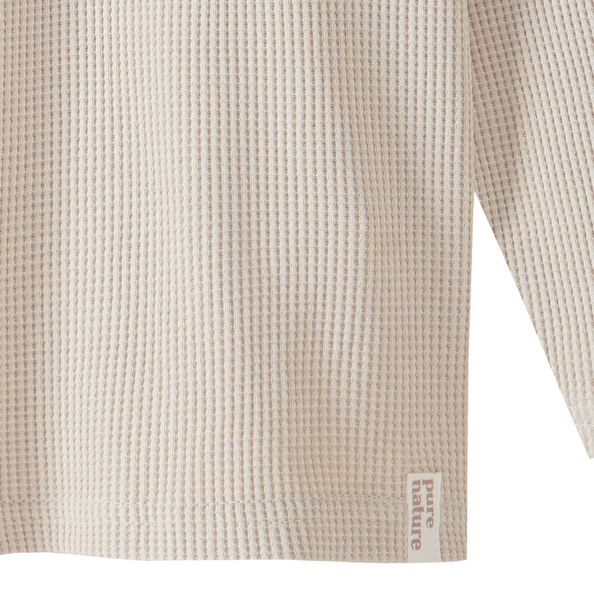 Topomini Pure Collection 2 Baby Langarmshirts aus Waffel-Piqué oliv / hellbeige