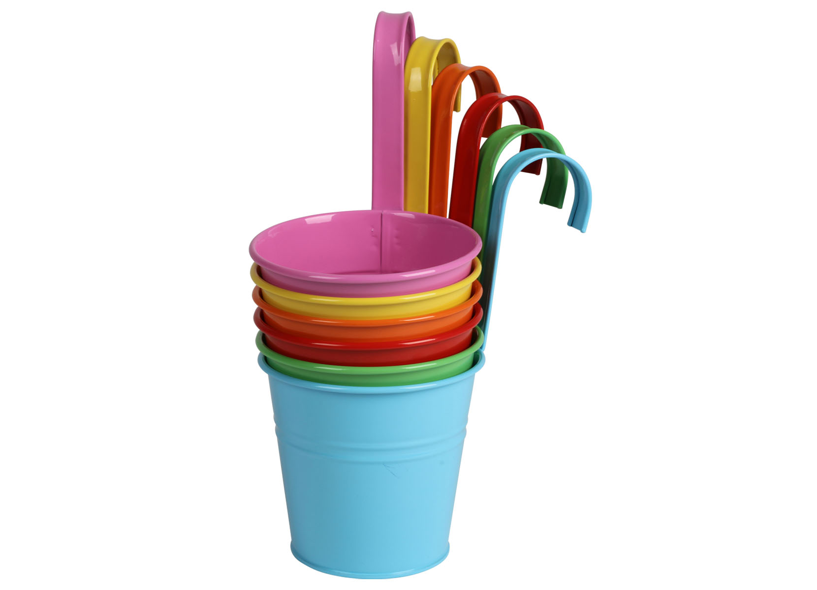 Blumentopf mit Haken 13x28cm Bunt