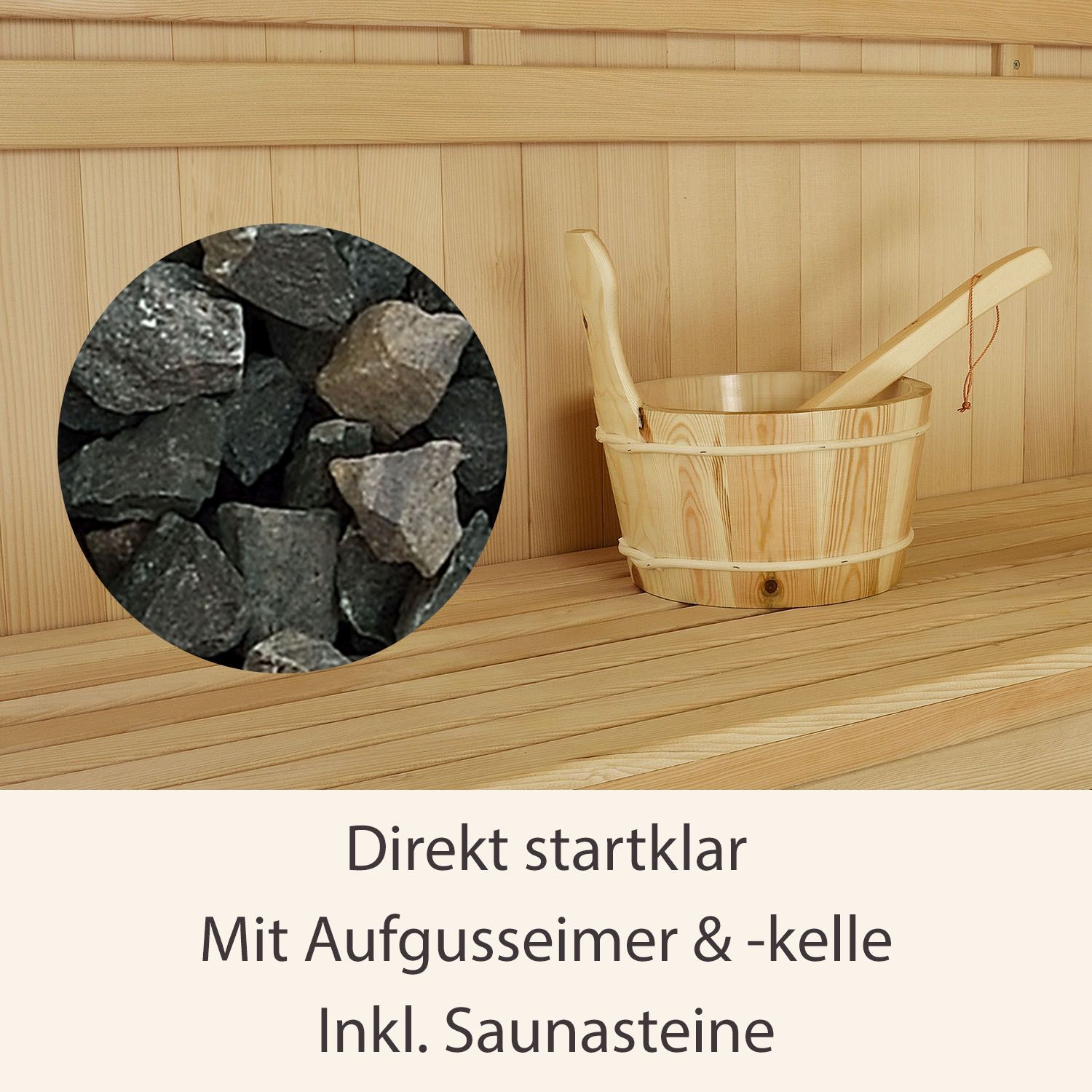 Artsauna Saunakabine Tampere mit Harvia Ofen – 2 Personen – Hemlock Holz & Glasfront – Inkl. Zubehör