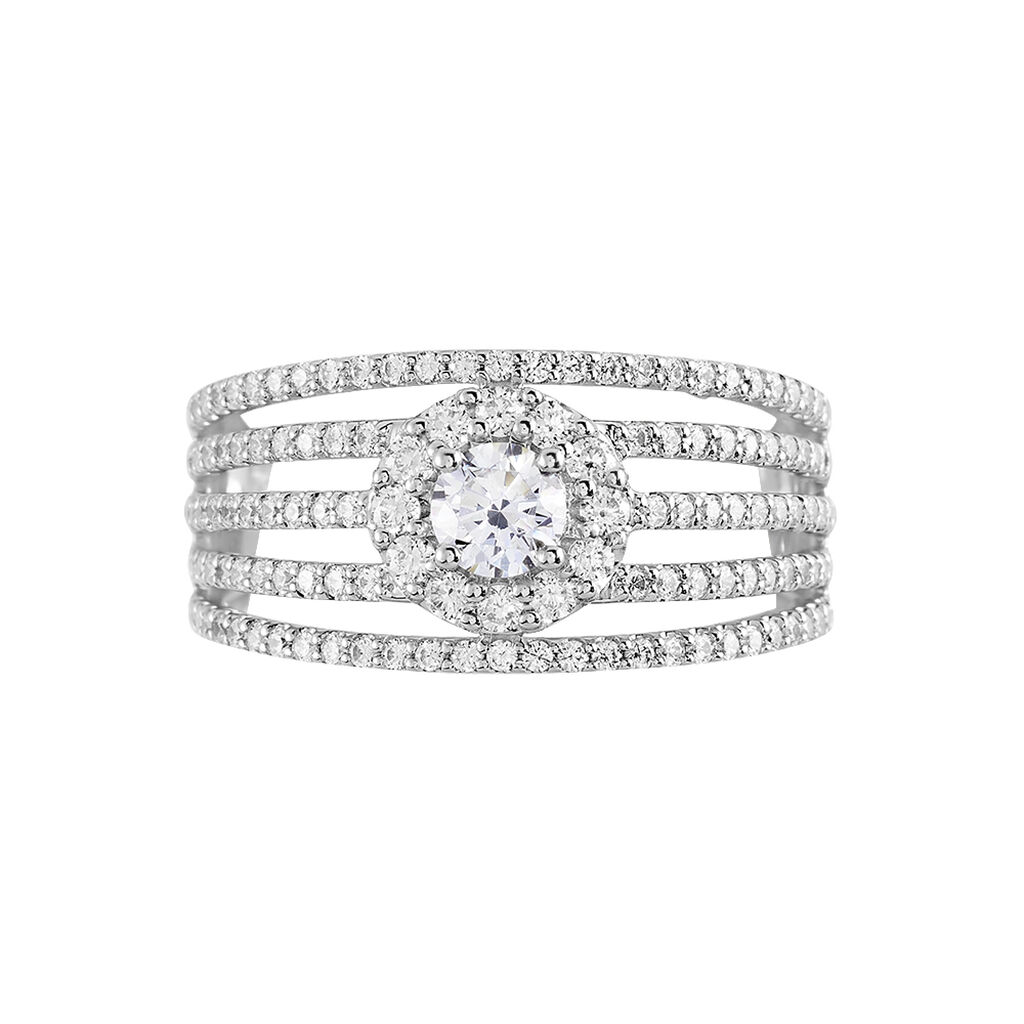 Bague Solitaire Iolente Argent Oxyde De Zirconium