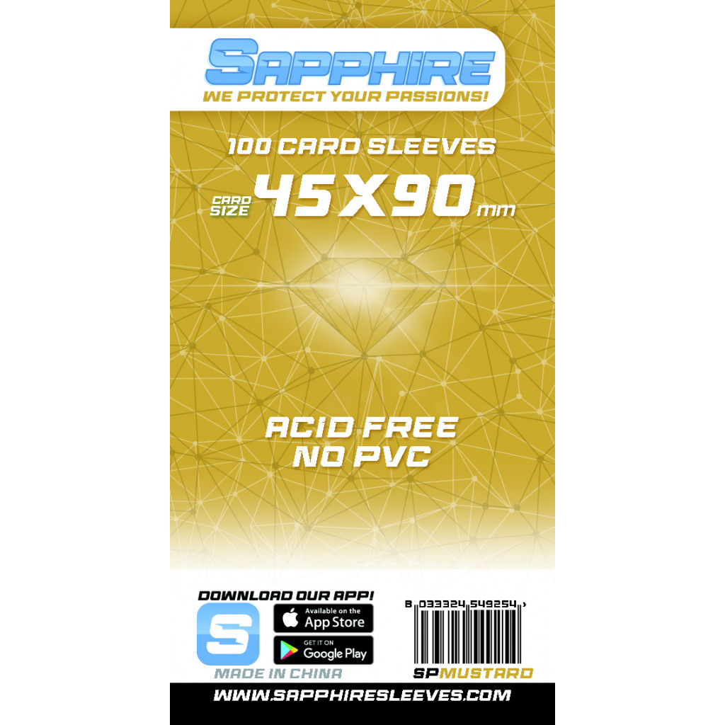 Sapphire - Pochettes Mustard - 45x90mm - 100p