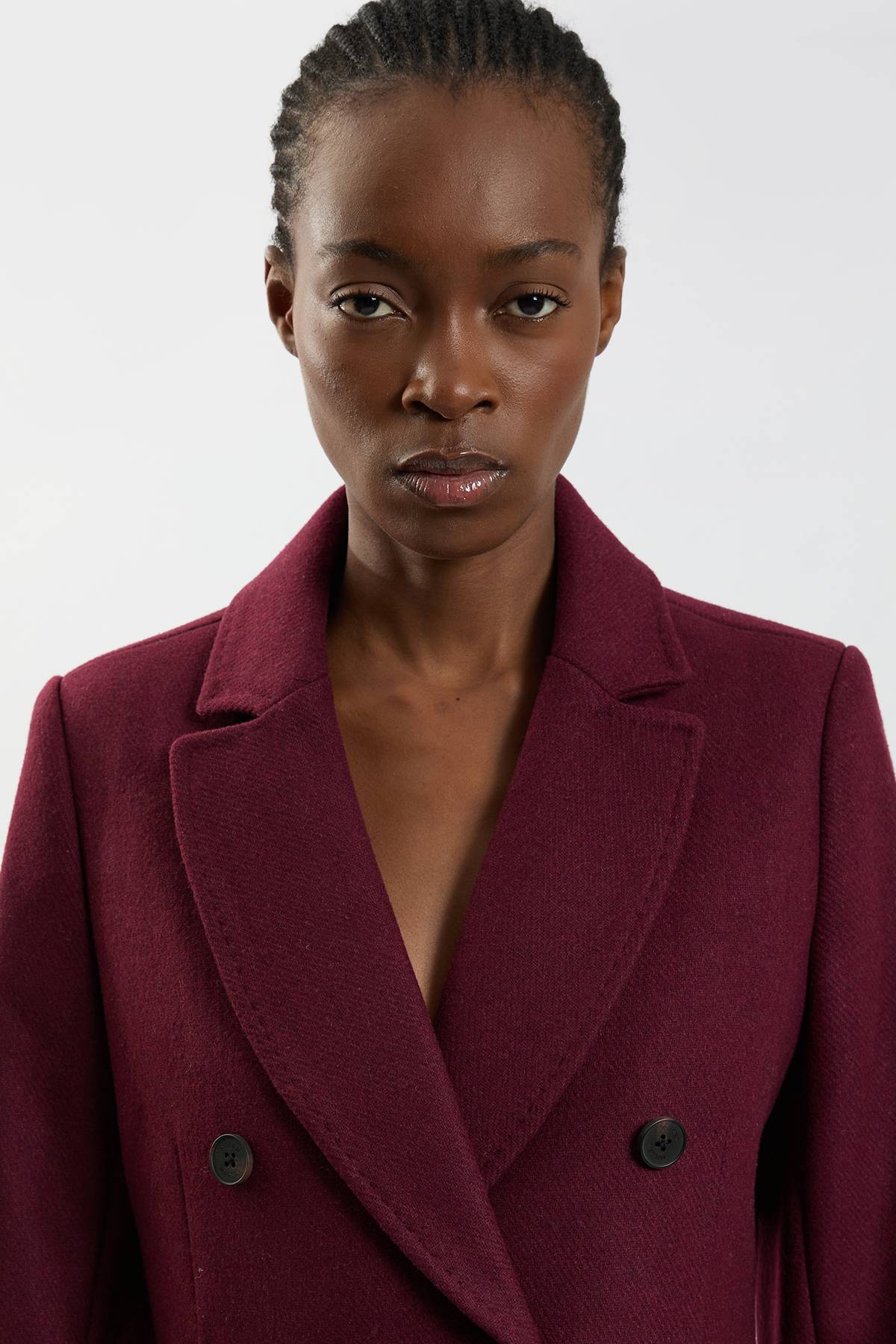 KarenMillen Manteau Midi Ajusté En Laine À Double Boutonnage Et Coupe Tailleur