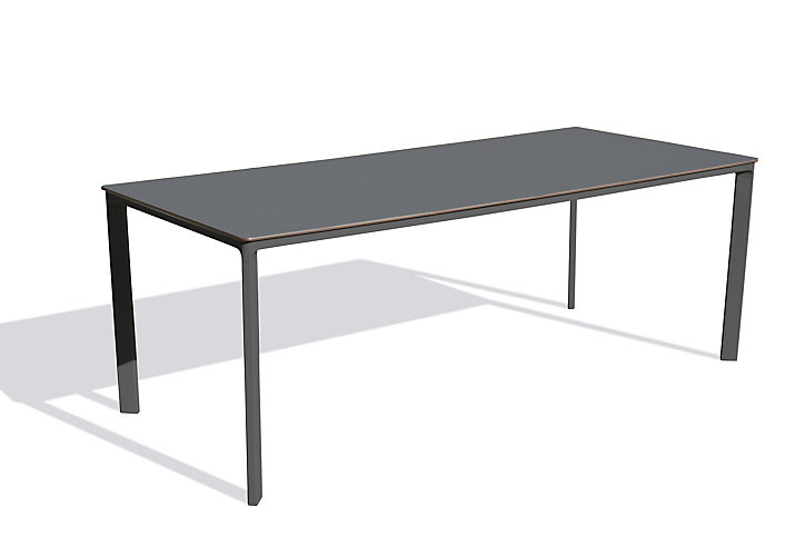 Table de jardin Meet en aluminium coloris gris L.200 x l.90 x H.73 cm