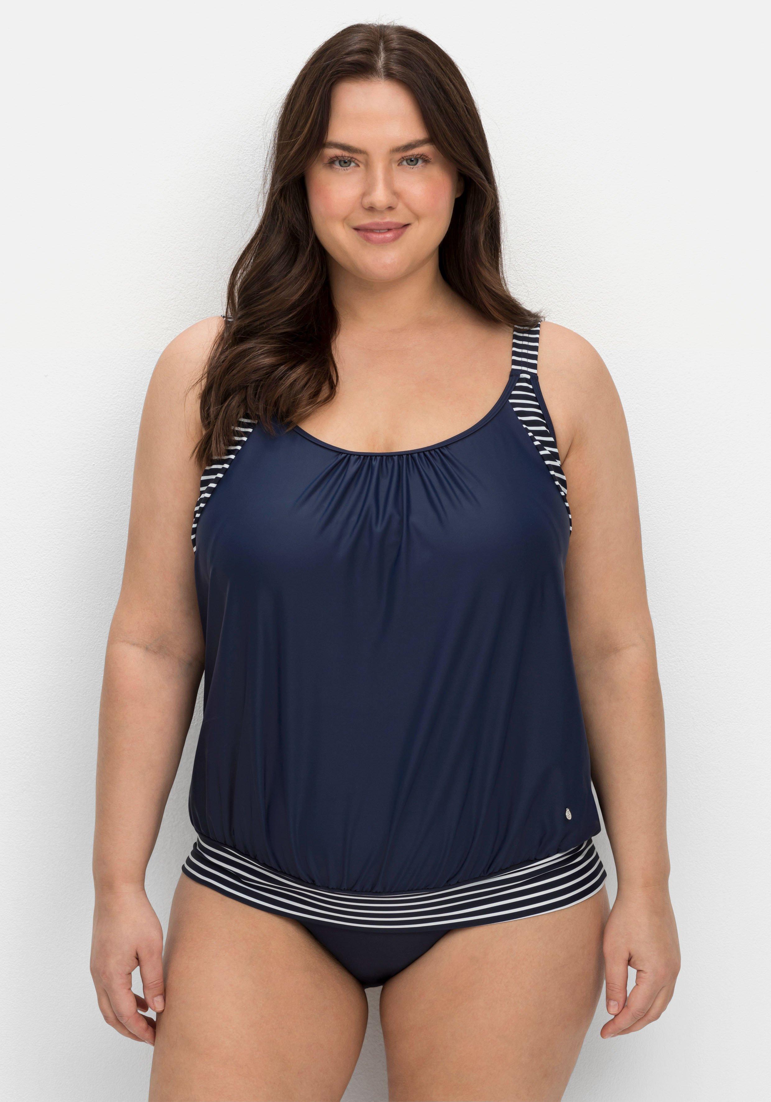 Tankini-Top in Oversized-Form mit Streifendetails