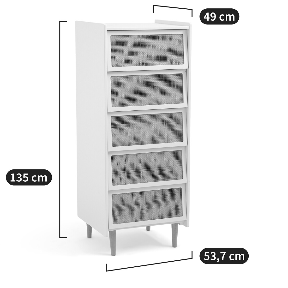LA REDOUTE INTERIEURS<br>Cômoda com 5 gavetas em rattan, Kaya