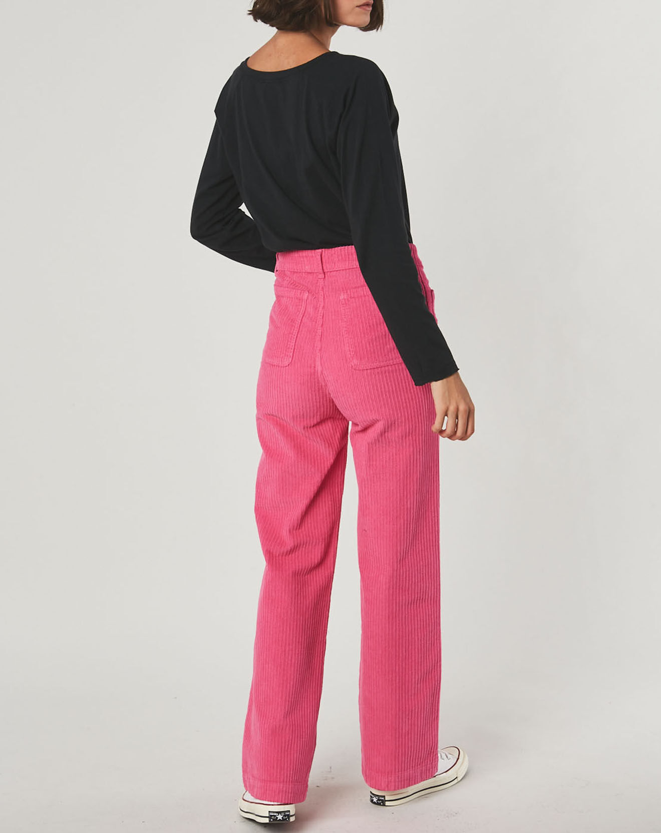 Stella Forest Pantalon Large en Velours côtelé Sorah rose