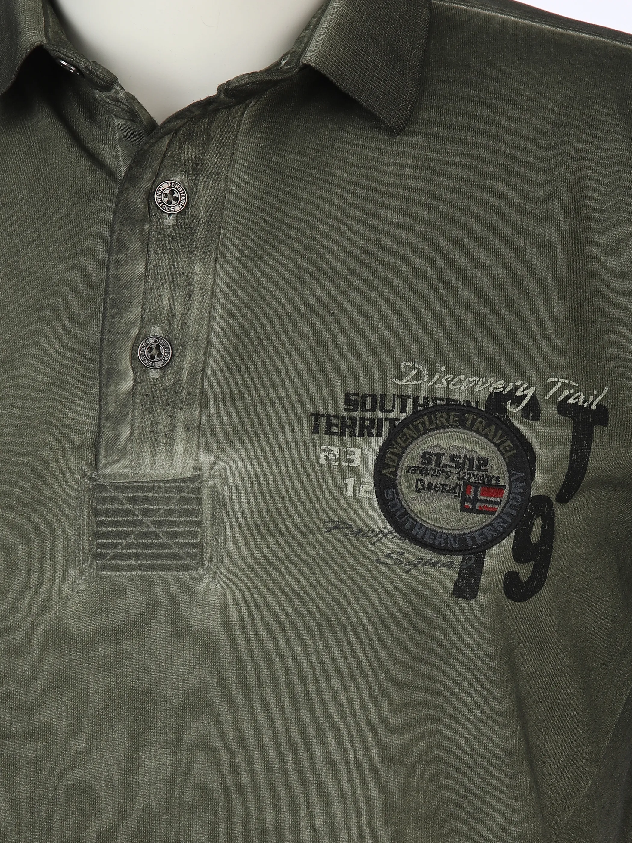 Herren Poloshirt im Used Look