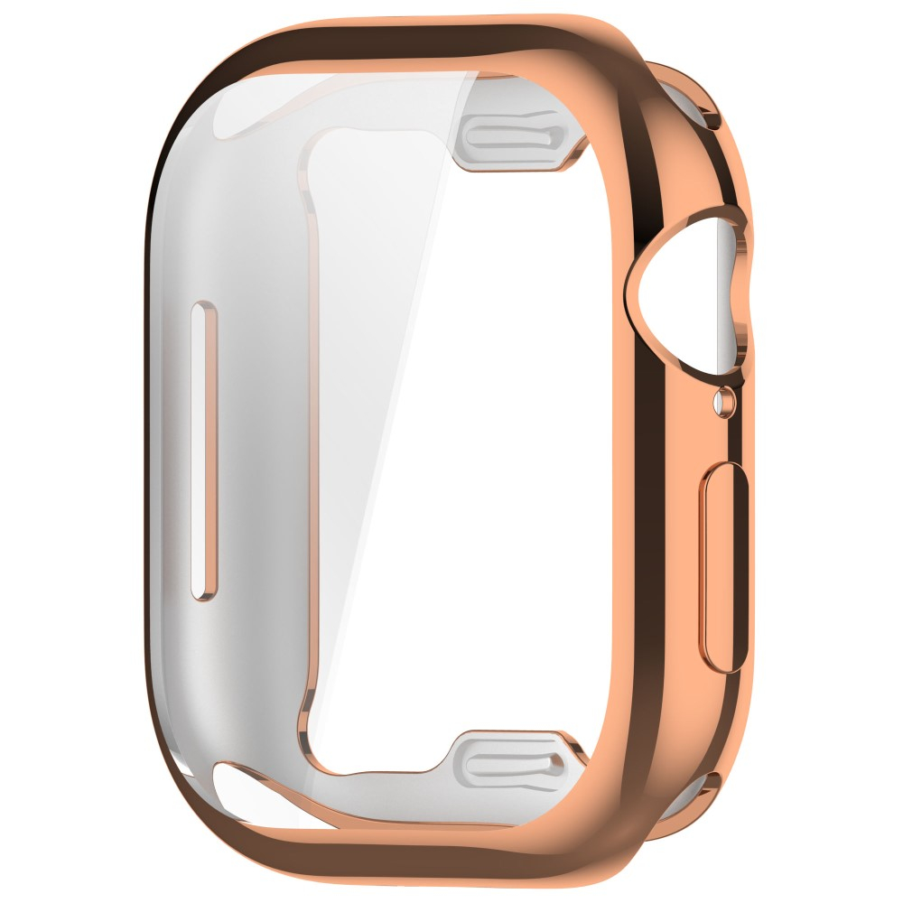 Apple Watch (46 mm) Galvanisierte Gummi Bumper Hülle mit Displayschutz - Roségold