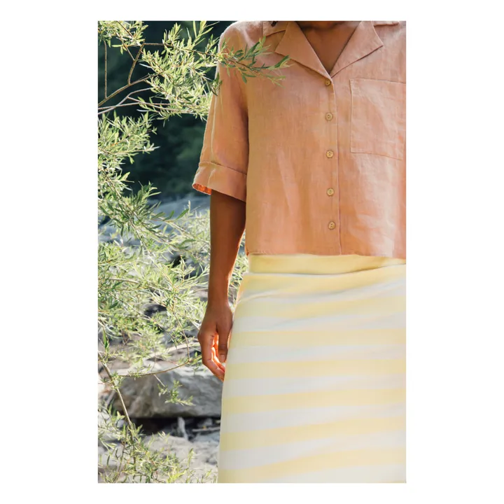 Matona Jupe Jersey Rayures Coton Bio | Jaune pâle