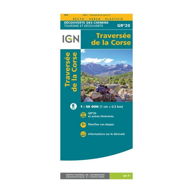 Traversée De La Corse Gr20 - Carte topographique