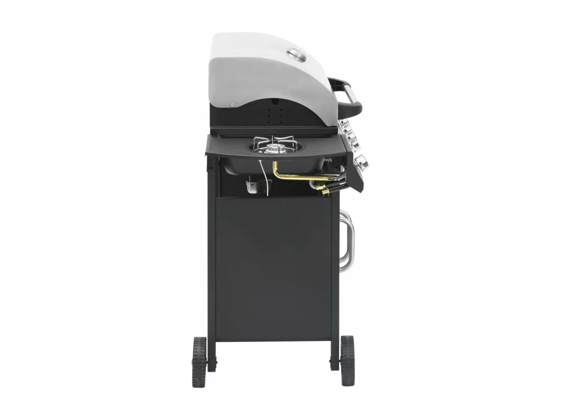 Barbecue à gaz 4+1 zones cuisson Noir et argenté Acier et inox