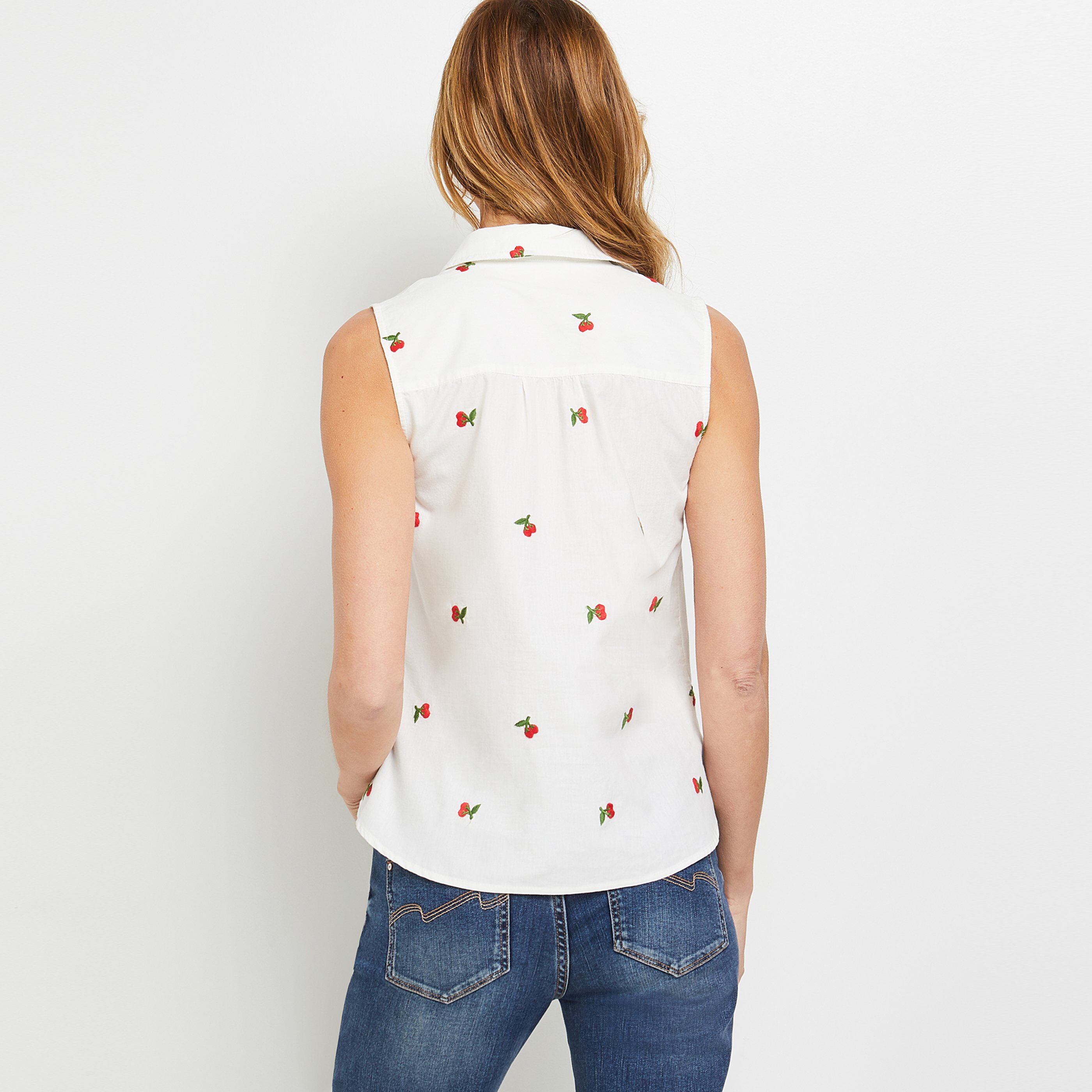 Chemise sans manches femme - BLANC CASSE