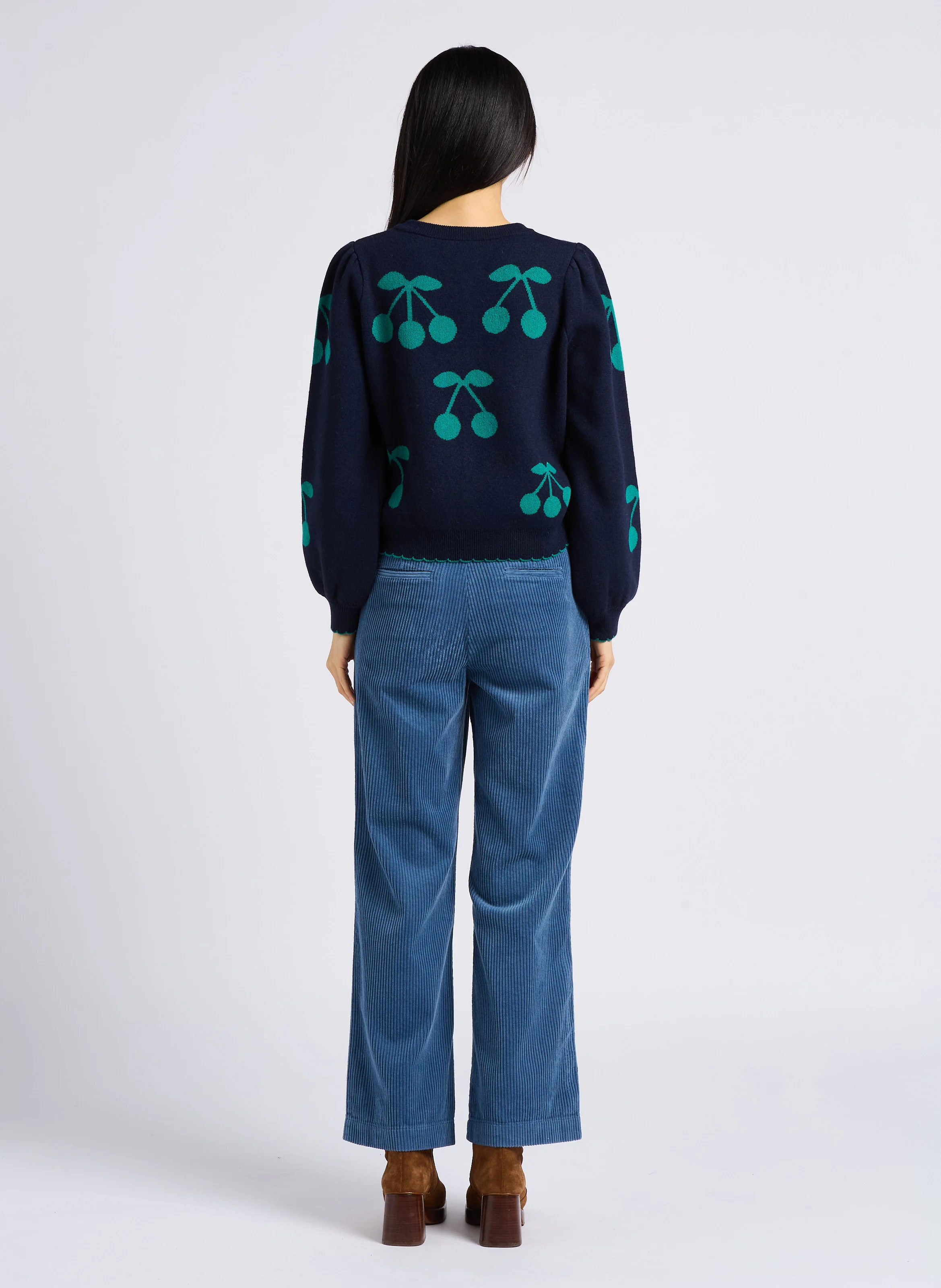 ANELLE - Pantalon en velours côtelé | Bleu