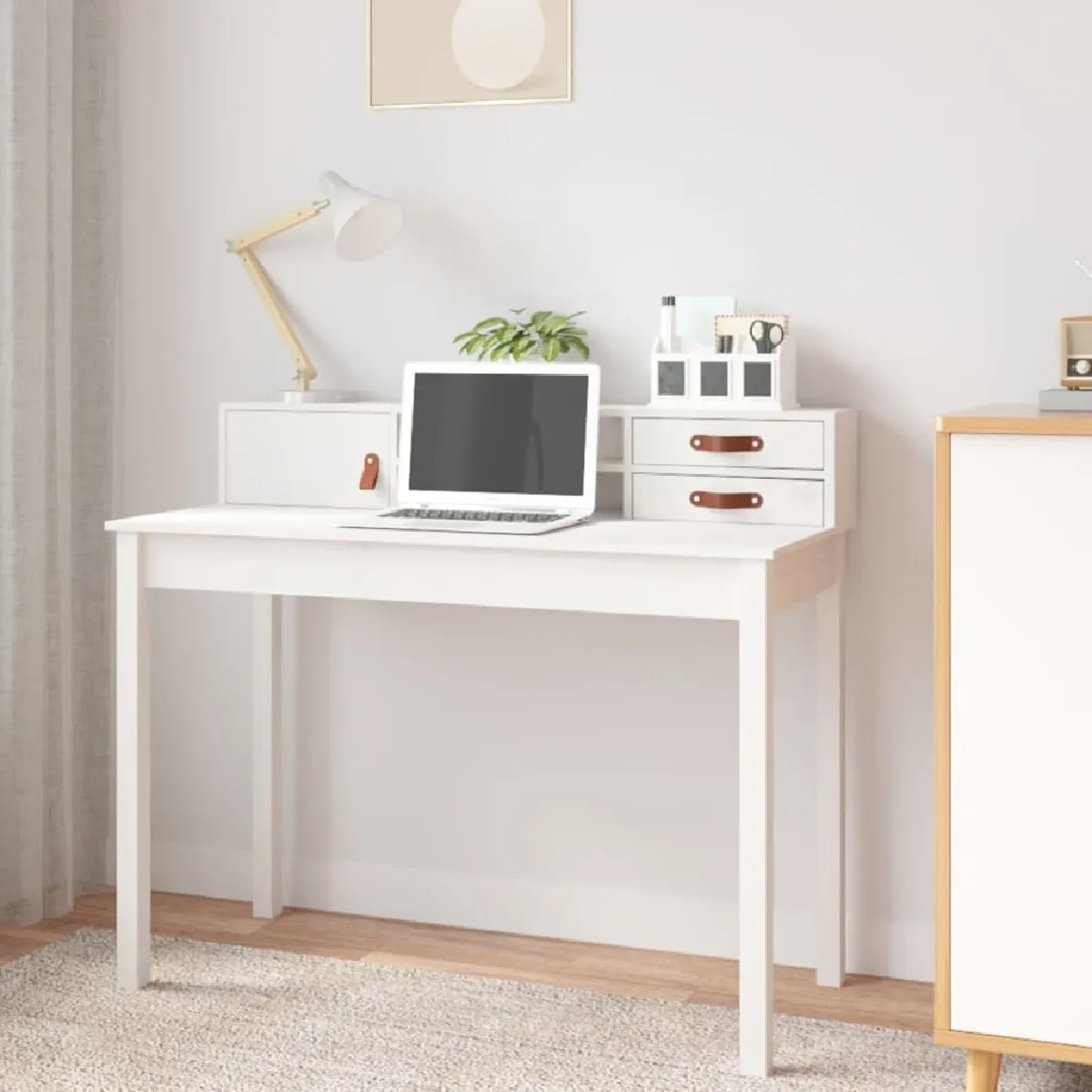 vidaXL Bureau Blanc 110x50x93 cm