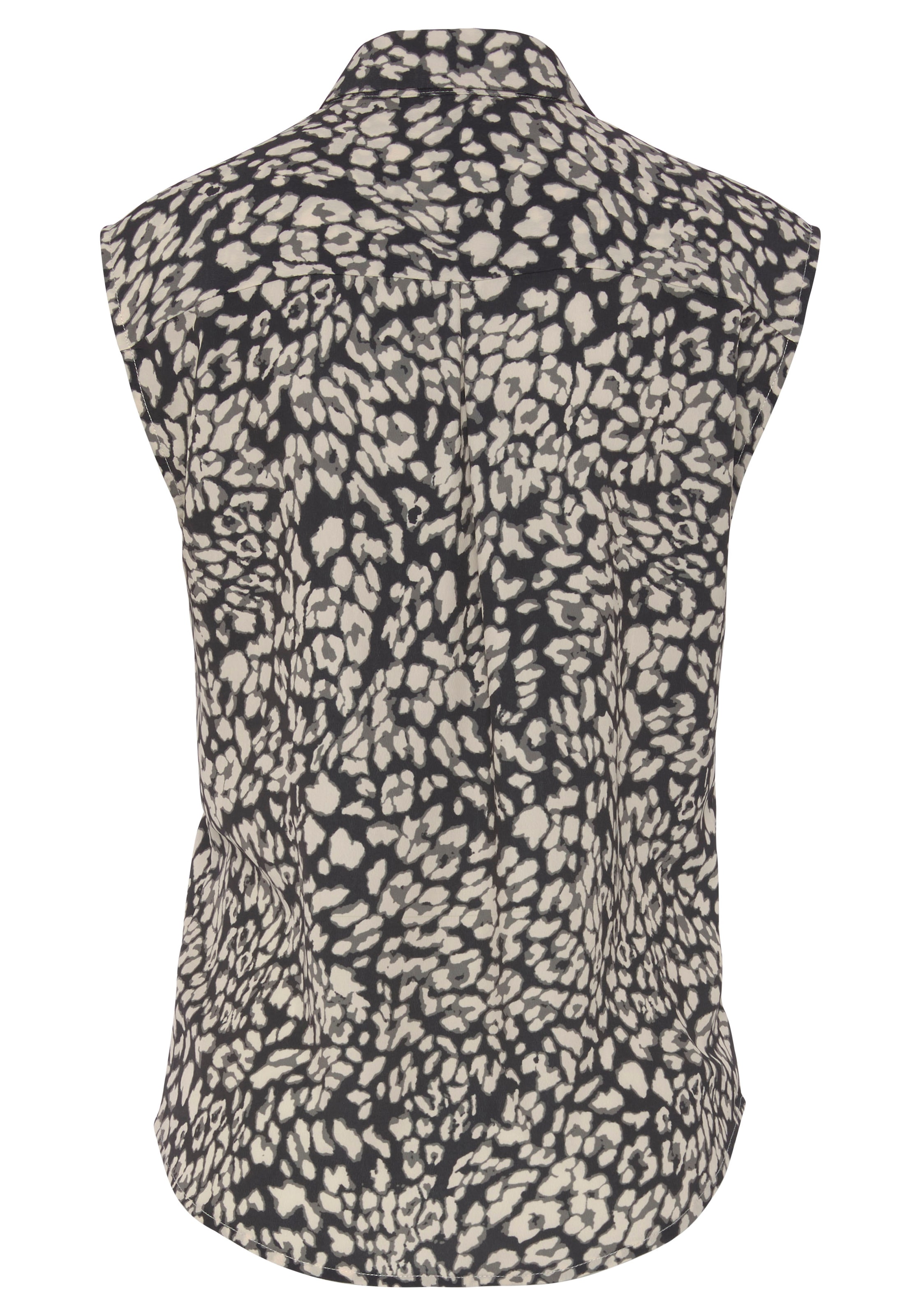 LASCANA Blusentop , mit Knopfleiste und Animalprint, Damenbluse mit Hemdblusenkragen
