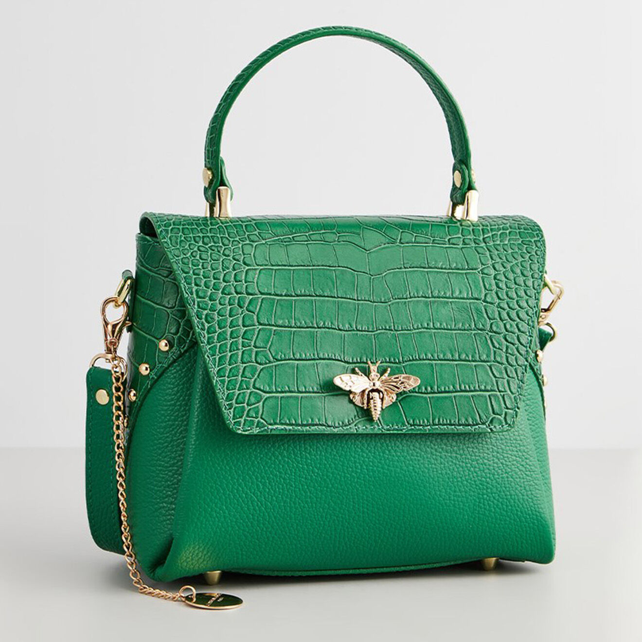 Christian Laurier Sac à main en Cuir Yasmin vert foncé - 22x19.5x10 cm