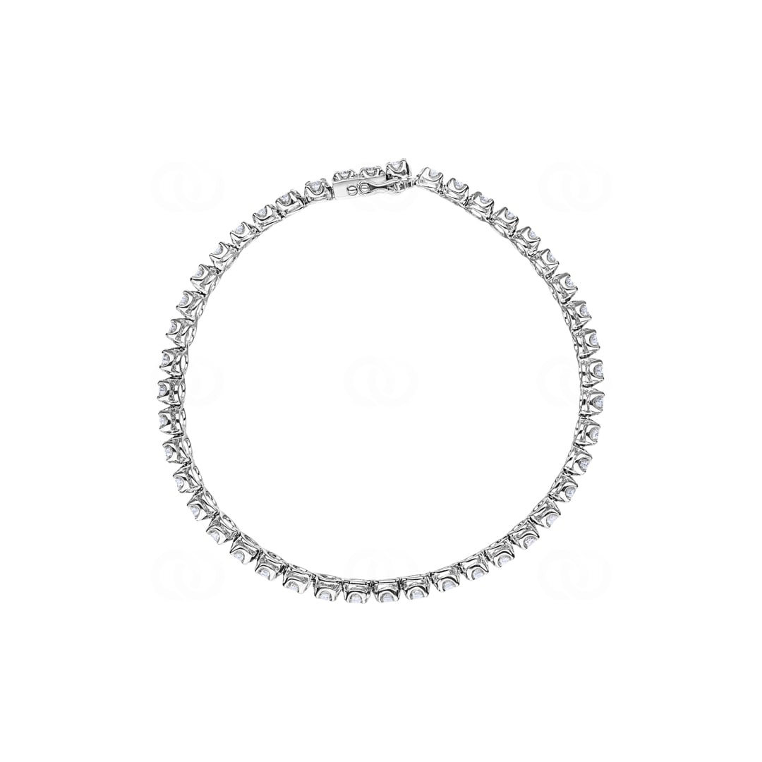 3.01 Karat Diamanten Tennisarmband 750/18 K Weissgold