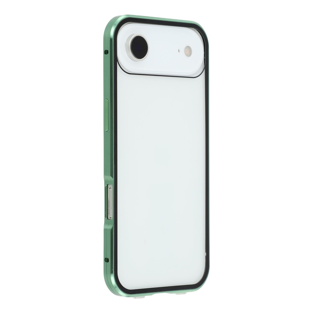iPhone Air Magnetische Alu Schutzhülle mit Panzer Glas Backcover   Displayschutz (Magnet-Technologie) - Grün