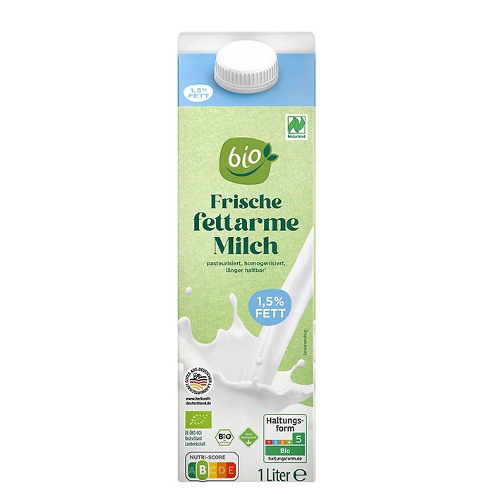 BIO Frische Bio-Milch 1,5 % 1 l, fettarm