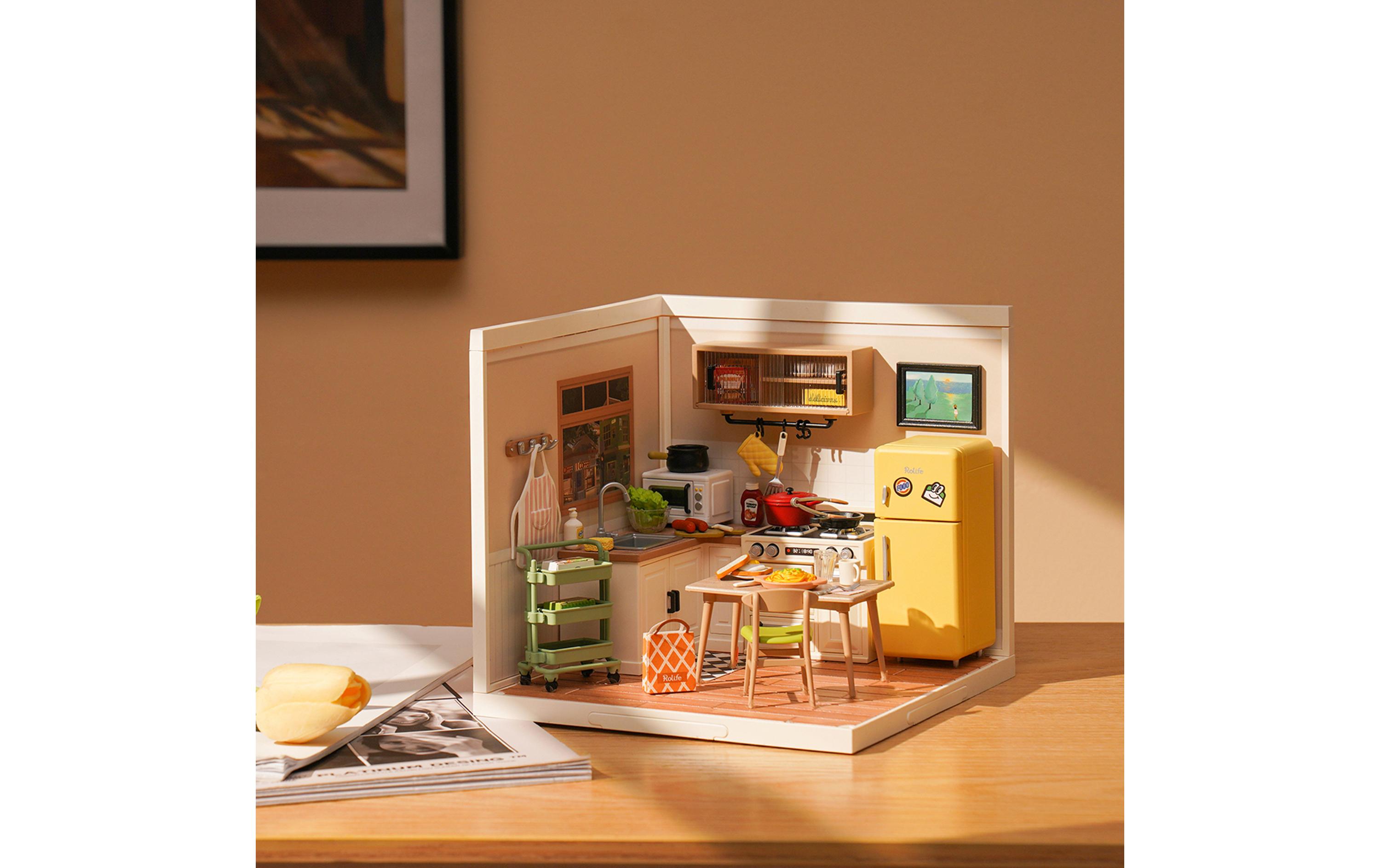 Bausatz Fröhliche Mahlzeiten Küche3D-Puzzle aus lasergeschnittenen Holzteilen