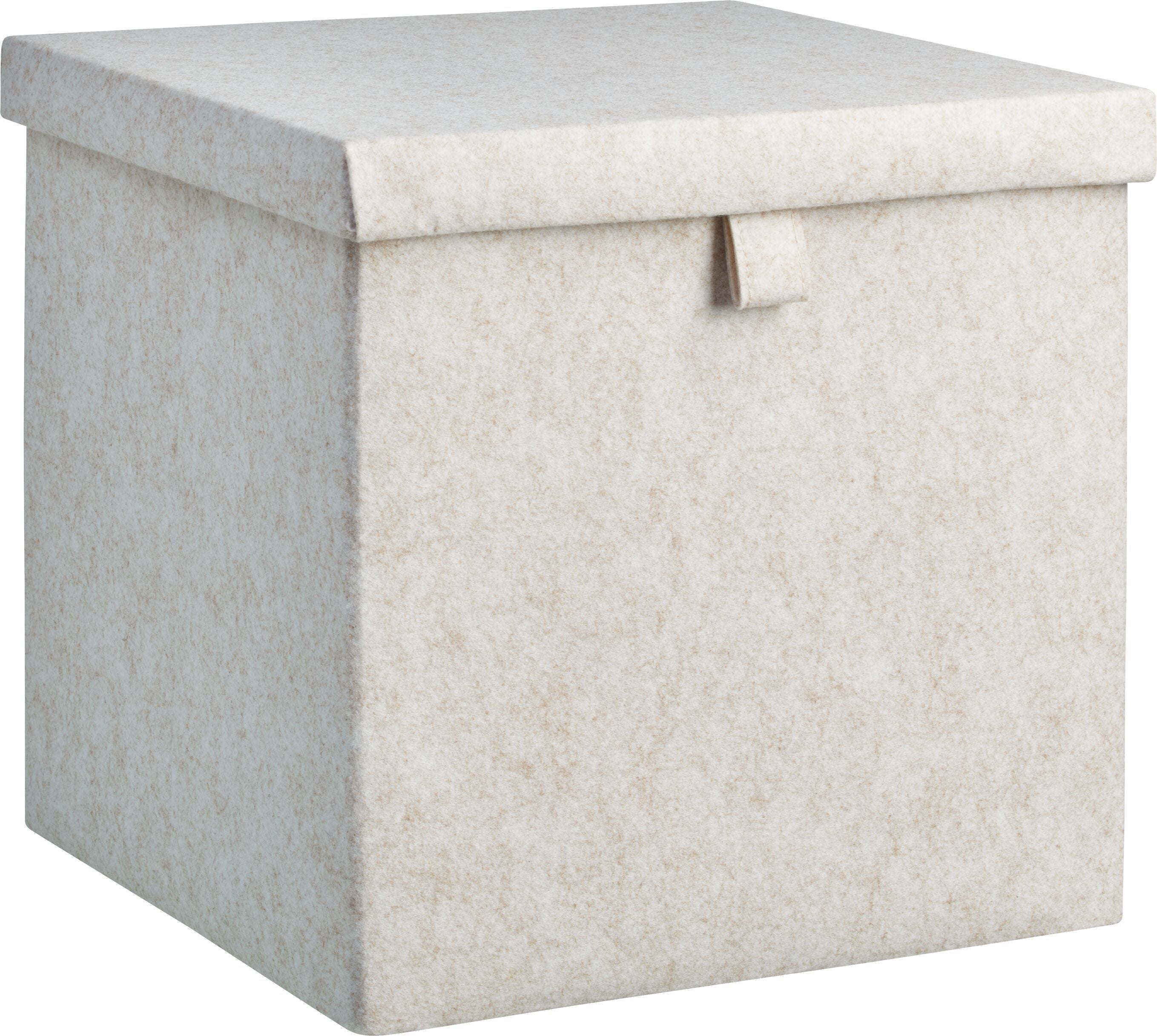 WILONA Filzbox beige 32x32x32 cm - Beige / B: 32.0 cm x T: 32.0 cm x H: 28.0 cm