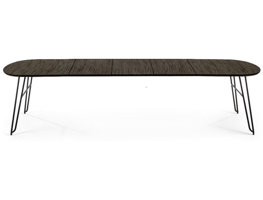 LF - Table de salle à manger Norfort ovale noire 170/320 x 100 cm