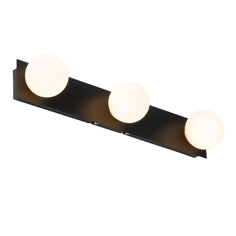 Moderne wandlamp zwart 48 cm IP44 3-lichts - Cederic