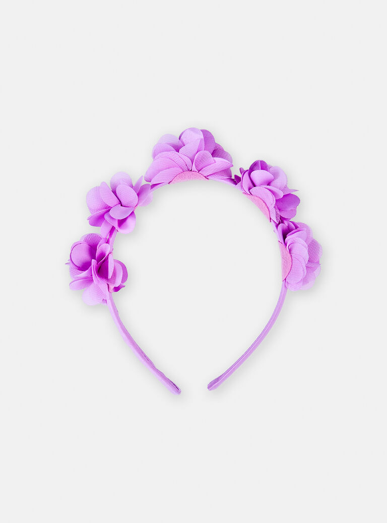 Serre-tête rose à fleurs pour fille