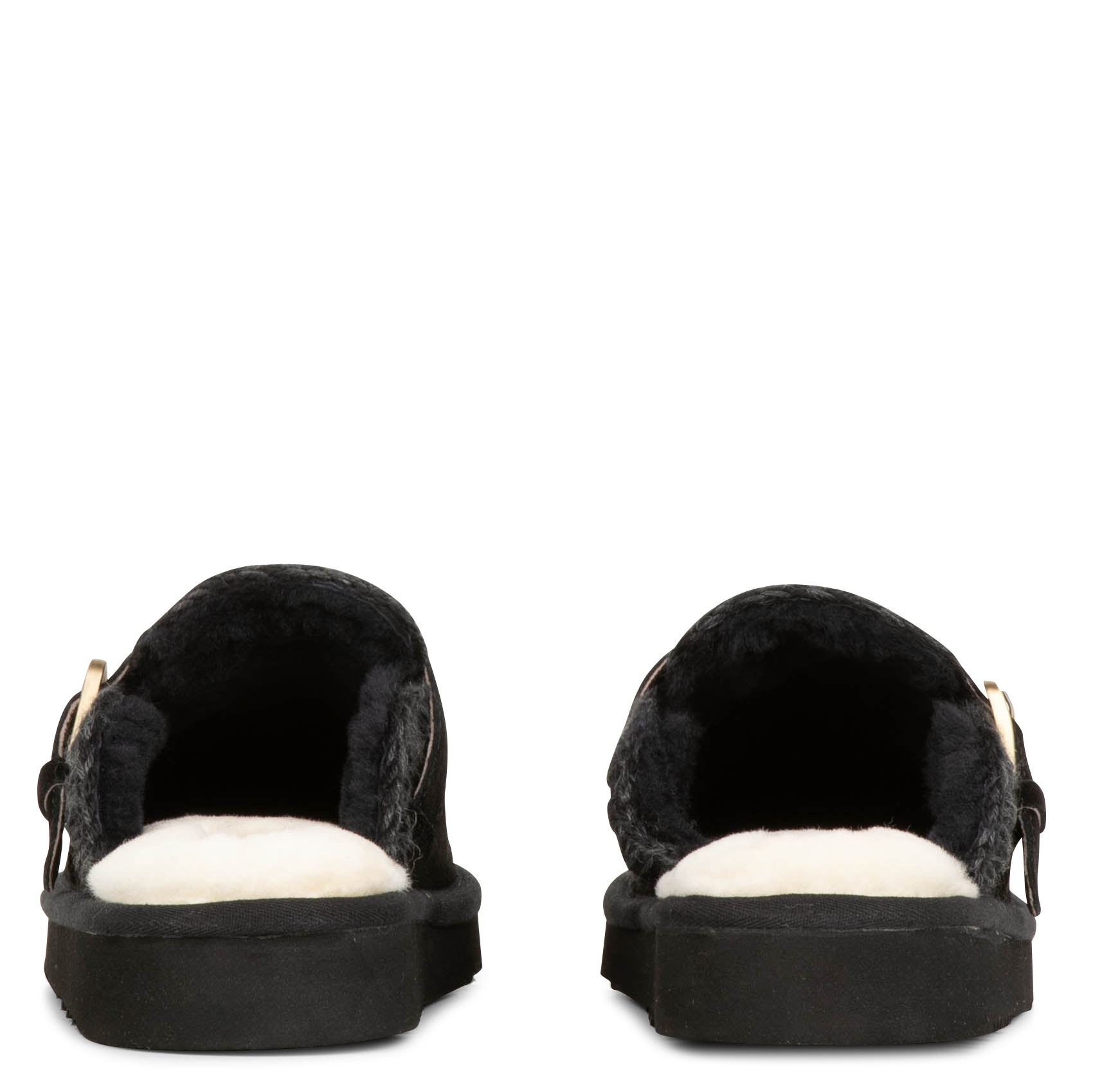 CLOG ESKIMO - Chaussons avec boucle en métal en cuir| Noir