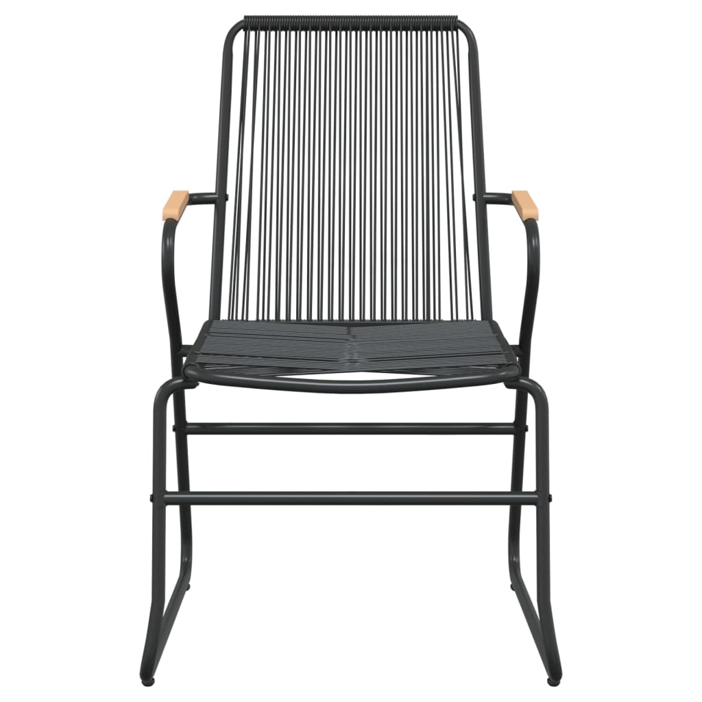 Mobilier à dîner de jardin 5 pièces noir rotin pvc