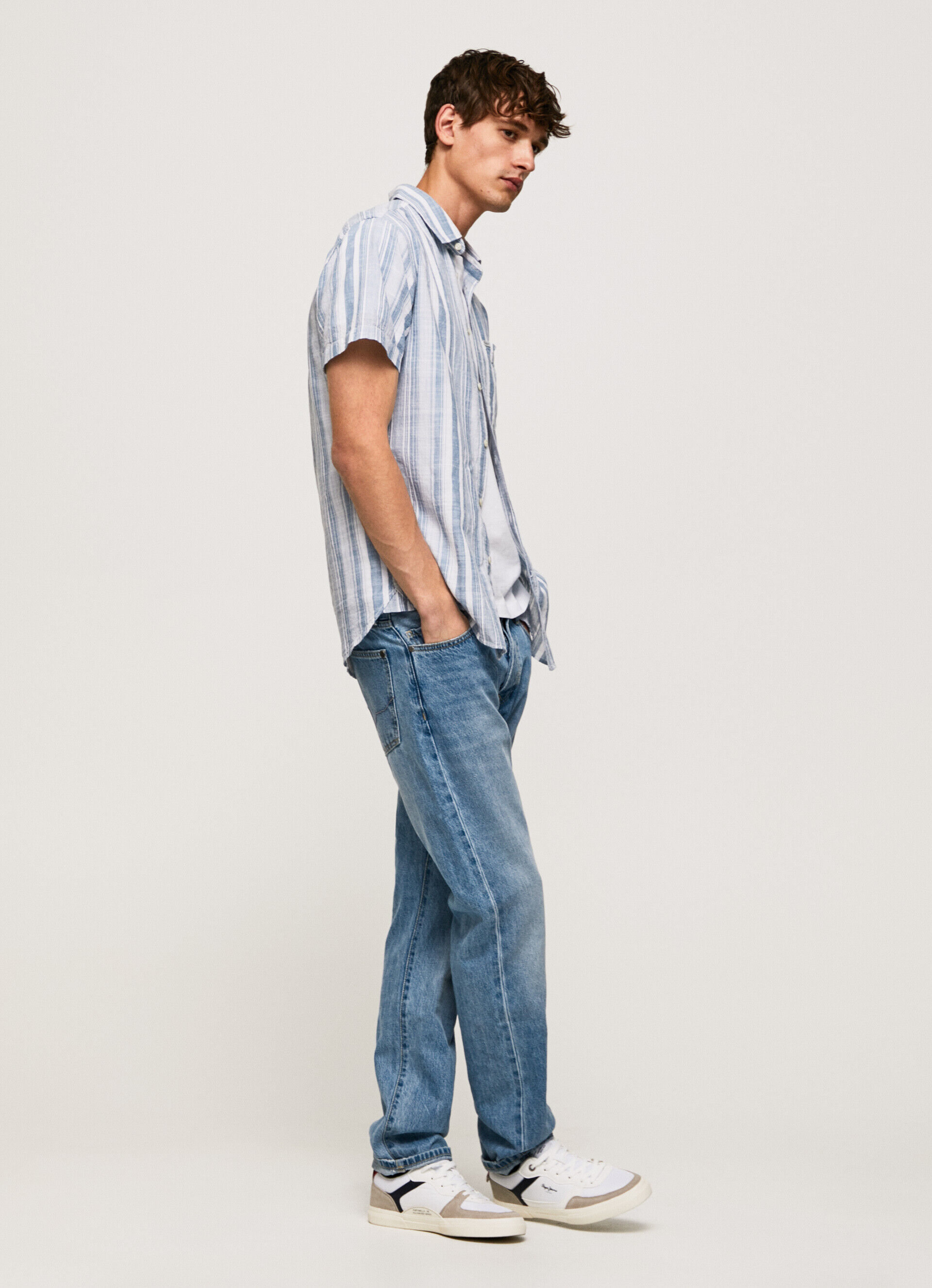 Camisa listrada slim LUTHER FIT - azul jarman