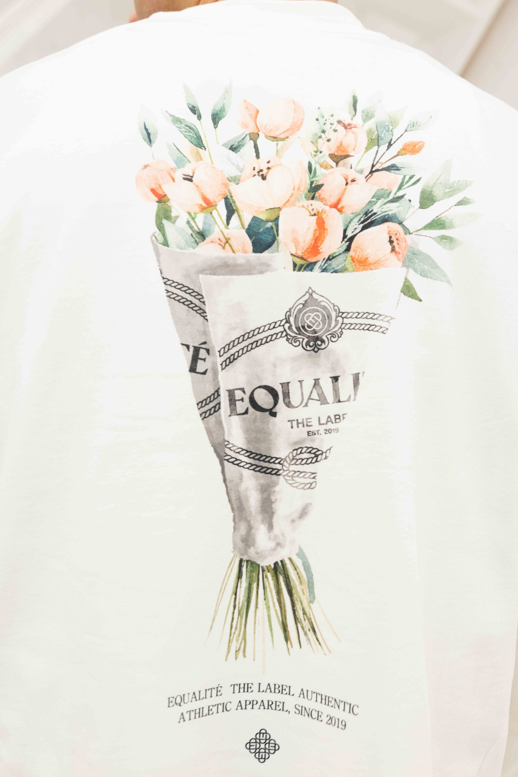 Equalité Bouquet Longsleeve T-Shirt Heren Gebroken Wit