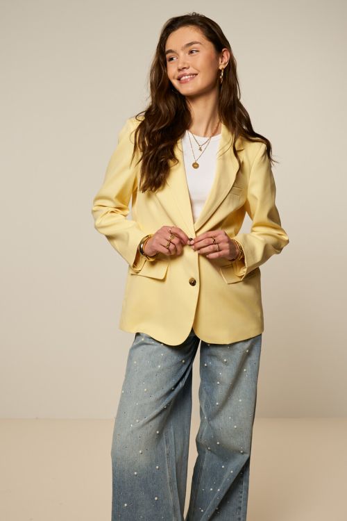 Gele basic oversized blazer