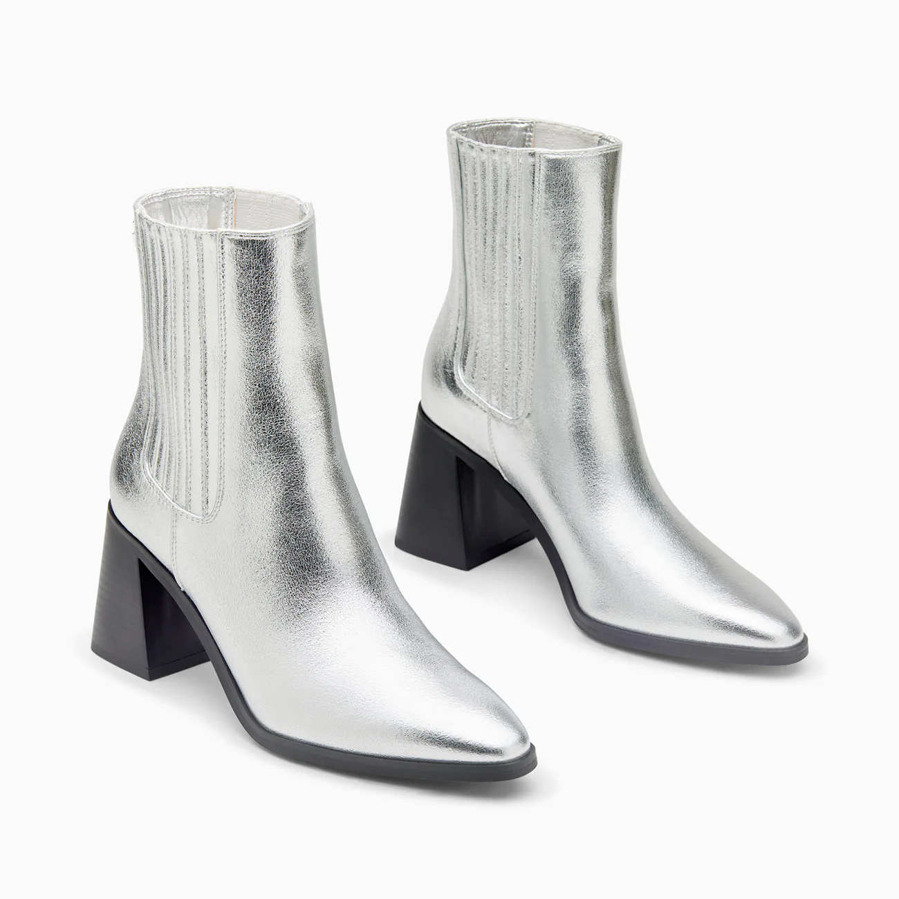 Bottines-Bottines montantes Taylor argent à talon trapèze