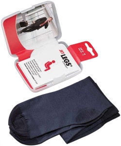 Jet Legs Travel Socks 41-45 black, 1 Paar