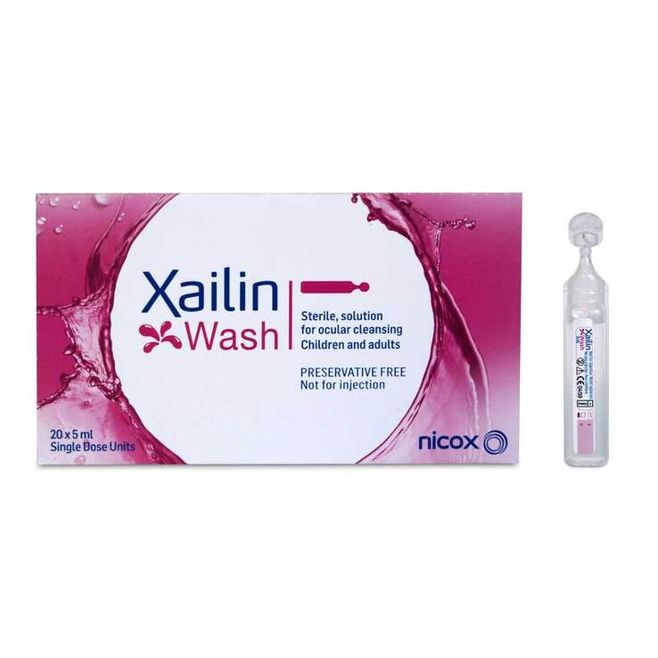 Xailin Wash Augenspüllösung in Einzeldosen, 20X5 ml